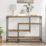 vidaXL Konzolový stôl s poličkou dub artisan 100 x 35 x 75 cm – Obrázok 4