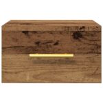 vidaXL Nočný stolík Závesný Staré drevo 35x35x20 cm – Obrázok 6