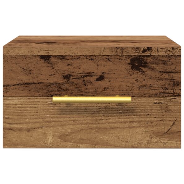 vidaXL Nočný stolík Závesný Staré drevo 35x35x20 cm – Obrázok 6