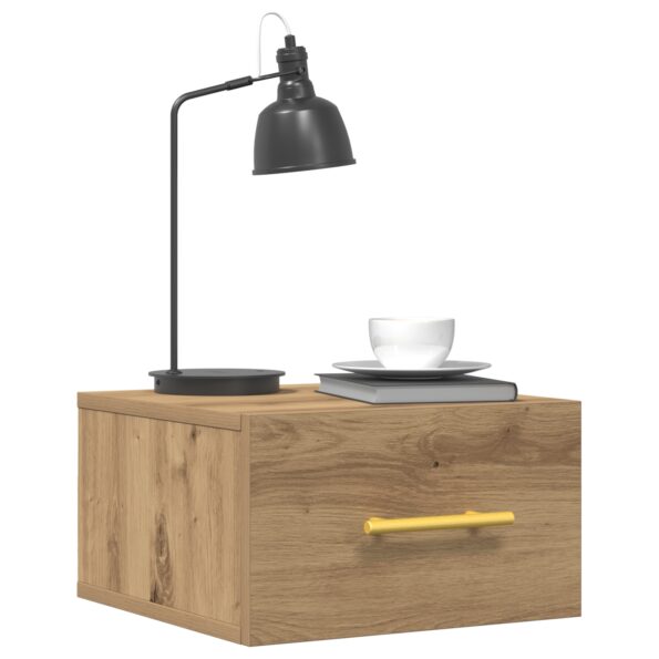 863785_3.jpg vidaXL Nočné stolíky 2 ks na stenu, Dubový masív 35x35x20 cm – Obrázok 3
