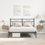 vidaXL Nočné stolíky 2 ks na stenu, Dubový masív 35x35x20 cm – Obrázok 4