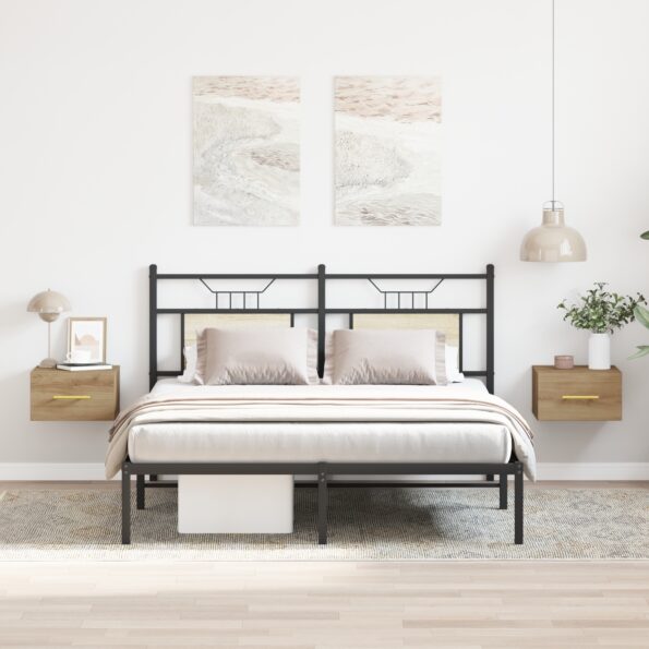 863785_4.jpg vidaXL Nočné stolíky 2 ks na stenu, Dubový masív 35x35x20 cm – Obrázok 4