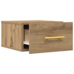 vidaXL Nočné stolíky 2 ks na stenu, Dubový masív 35x35x20 cm – Obrázok 5