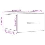 vidaXL Nočný stolík na stenu Čierny dub 35x35x20 cm – Obrázok 11