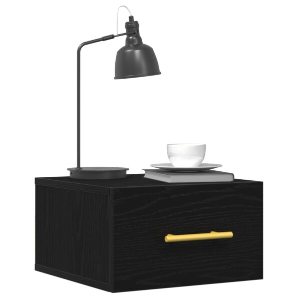 vidaXL Nočný stolík na stenu Čierny dub 35x35x20 cm – Obrázok 3