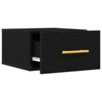 vidaXL Nočný stolík na stenu Čierny dub 35x35x20 cm – Obrázok 5