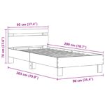 vidaXL Rám postele s LED svetlami Staré drevo 90x200 cm Zhotovené z drevnej hmoty – Obrázok 12