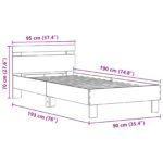 vidaXL Posteľový rám s LED svetlami Čierny dub 90x190 cm Inžinierske drevo – Obrázok 12