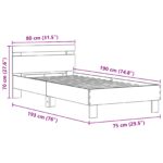 vidaXL Rám postele s LED svetlami Staré dřevo 75x190 cm Zdobené drevo – Obrázok 12