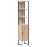 vidaXL Kúpeľňová skriňa Sonoma 33 x 33 x 185,5 cm Kompozitné drevo – Obrázok 2