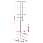 vidaXL Kúpeľňová skriňa Sonoma 33 x 33 x 185,5 cm Kompozitné drevo – Obrázok 9