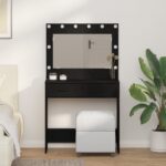 vidaXL Toaletný stolík Čierny dub 78,5 x 41 x 135 cm Kompozitné drevo
