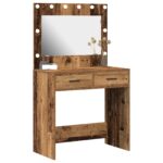 vidaXL Toaletný stolík Staré drevo 78,5 x 41 x 135 cm Kompozitné drevo – Obrázok 3