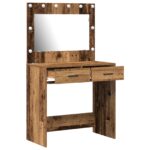 vidaXL Toaletný stolík Staré drevo 78,5 x 41 x 135 cm Kompozitné drevo – Obrázok 4