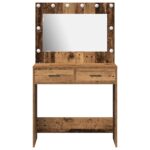 vidaXL Toaletný stolík Staré drevo 78,5 x 41 x 135 cm Kompozitné drevo – Obrázok 5