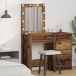 vidaXL Toaletný stolík Staré drevo 50 x 41 x 135 cm Kompozitné drevo