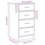 vidaXL Bočný stolík Čierny Dub 40x41x75 cm Zložené drevo – Obrázok 11