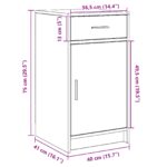 vidaXL Komoda Biela 40x41x75 cm Zložená z drevotriesky – Obrázok 13