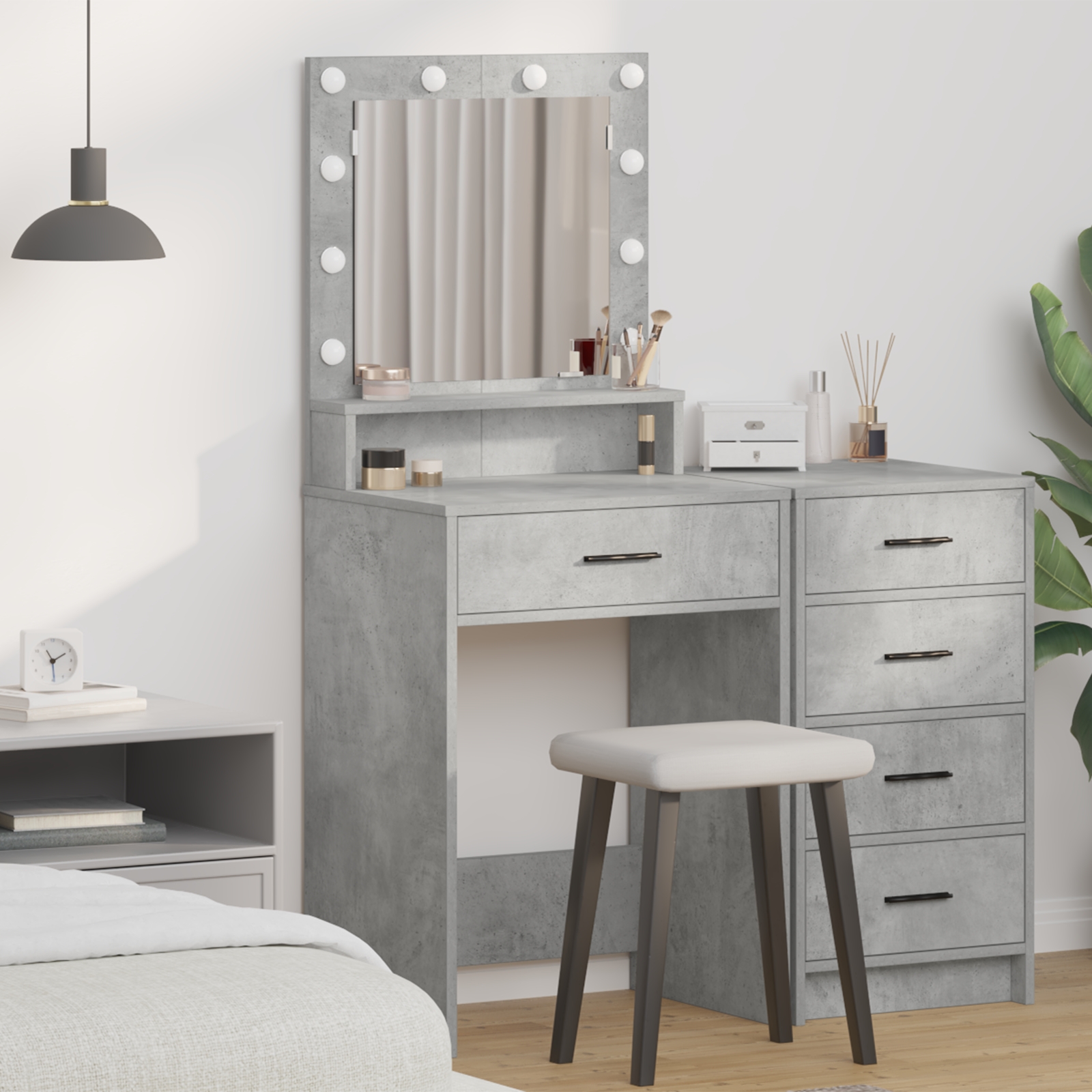 865094_1.jpg vidaXL Toaletný stolík Betónová šedá 50 x 41 x 135 cm Kompozitné drevo – Obrázok 1