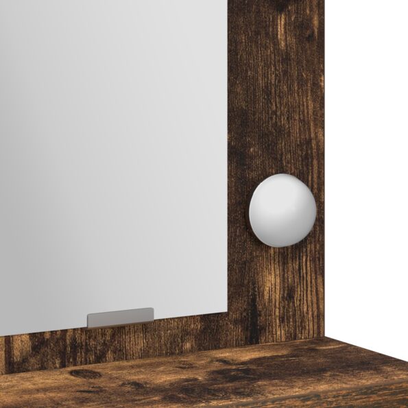 vidaXL Toaletný stolík s LED osvetlením, dymený dub, 50x41x135 cm – Obrázok 9