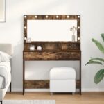 vidaXL Toaletný stolík Dymová dub 100 x 41 x 135 cm Kompozitné drevo