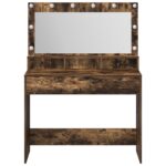 vidaXL Toaletný stolík Dymová dub 100 x 41 x 135 cm Kompozitné drevo – Obrázok 4