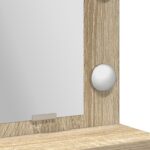 vidaXL Toaletný stôl s LED osvetlením v Sonoma Oak, 50x41x135 cm – Obrázok 8