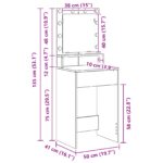 vidaXL Toaletný stolík s LED svetlami, betónovo šedý, 50x41x135 cm – Obrázok 11