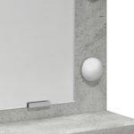 vidaXL Toaletný stolík s LED svetlami, betónovo šedý, 50x41x135 cm – Obrázok 8