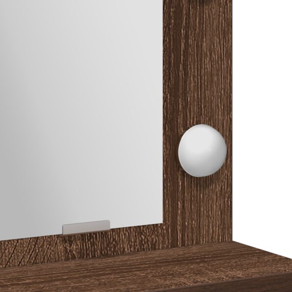 vidaXL Toaletný stôl s LED svetlami - Hnedý dub - 50x41x135 cm – Obrázok 8