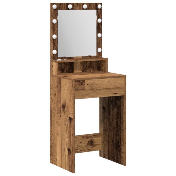 865125_2.jpg vidaXL Toaletný stolík s LED svetlami - Staré drevo, 50x41x135 cm – Obrázok 2