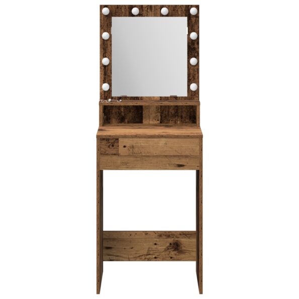 865125_4.jpg vidaXL Toaletný stolík s LED svetlami - Staré drevo, 50x41x135 cm – Obrázok 4