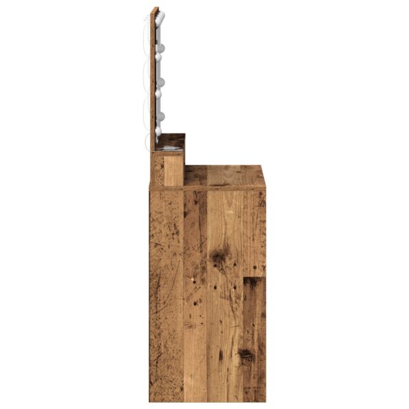 865125_5.jpg vidaXL Toaletný stolík s LED svetlami - Staré drevo, 50x41x135 cm – Obrázok 5