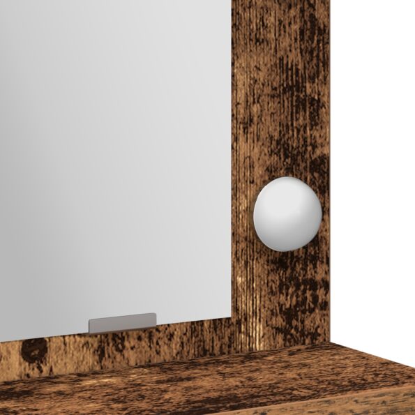 865125_8.jpg vidaXL Toaletný stolík s LED svetlami - Staré drevo, 50x41x135 cm – Obrázok 8