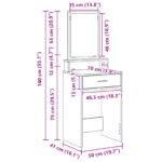 vidaXL Toaletný stolík so zásuvkami, biela, 50x41x140 cm – Obrázok 13