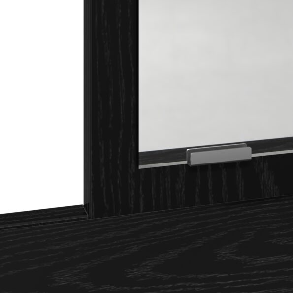 vidaXL Toaletný stôl Čierny dub MDF a sklo 79 x 41 x 140 cm – Obrázok 10