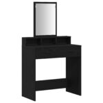 vidaXL Toaletný stôl Čierny dub MDF a sklo 79 x 41 x 140 cm – Obrázok 2