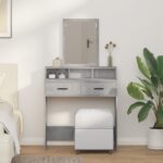 vidaXL Toaletný stolík so zásuvkami Betónová šedá 79x41x140 cm