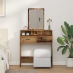 vidaXL Toaletný stolík Staré drevo 79 x 41 x 140 cm Kompozitné drevo