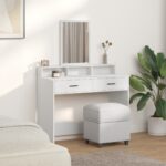vidaXL Toaletný stolík Biela 100 x 41 x 140 cm Kompozitné drevo – Obrázok 4