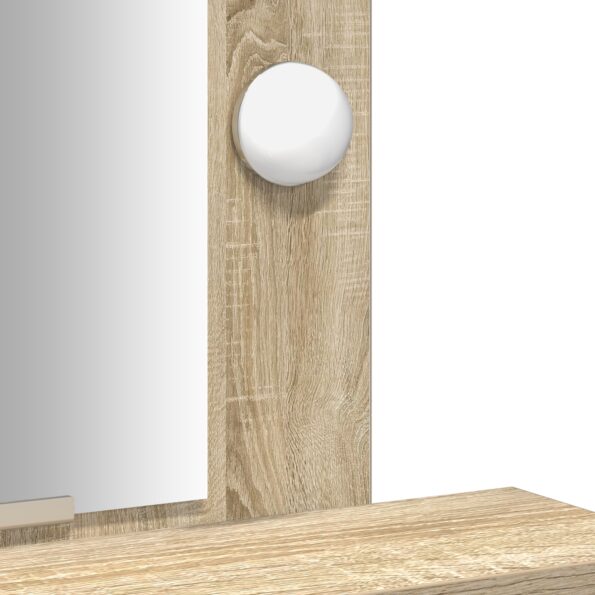 vidaXL Toaletný Stolík s LED Svetlami - Sonoma Dub - 50x41x140 cm – Obrázok 9