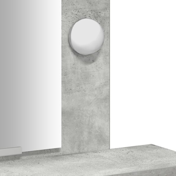 vidaXL toaletný stolík s LED svetlami Betónová šedá 50x41x140 cm – Obrázok 9