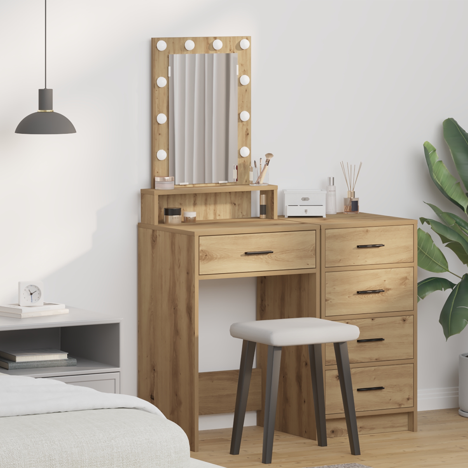 865162_1.jpg vidaXL Toaletný stolík Hnedá 50 x 41 x 140 cm Kompozitné drevo – Obrázok 1