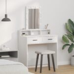 vidaXL Toaletný stolík Biela 79 x 41 x 140 cm Kompozitné drevo