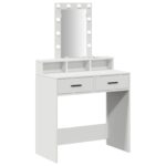 vidaXL Toaletný stolík Biela 79 x 41 x 140 cm Kompozitné drevo – Obrázok 2