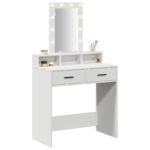 vidaXL Toaletný stolík Biela 79 x 41 x 140 cm Kompozitné drevo – Obrázok 3