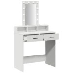 vidaXL Toaletný stolík Biela 79 x 41 x 140 cm Kompozitné drevo – Obrázok 4