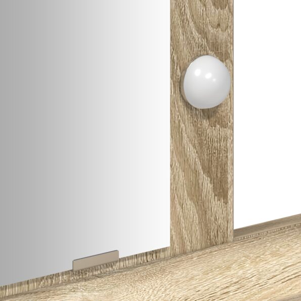 vidaXL Toaletný stolík s LED svetlami, Sonoma dub, 79x41x140 cm – Obrázok 9