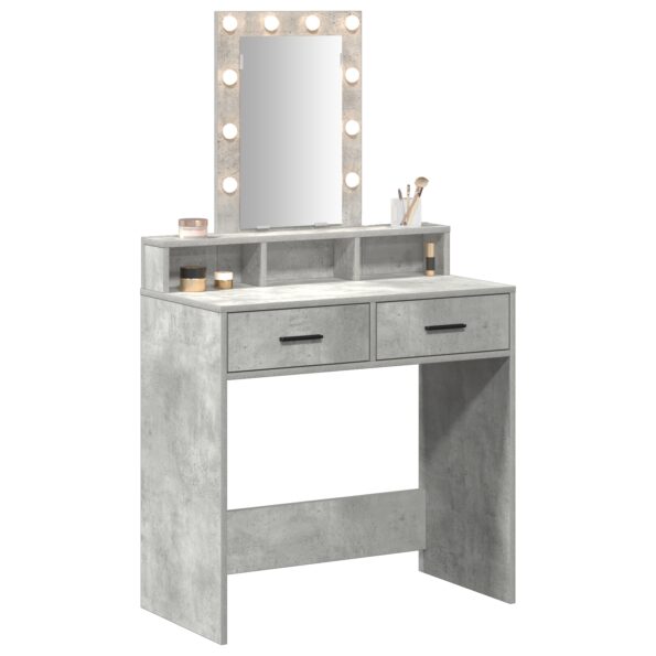 vidaXL Toaletný stolík s LED svetlami, betónovo šedý, 79x41x140 cm – Obrázok 3