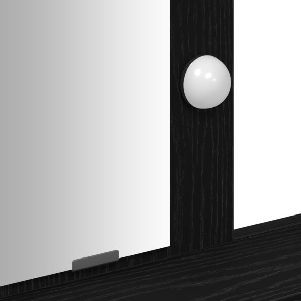 vidaXL Toaletný stolík s LED svetlami, čierny dub, 100x41x140 cm – Obrázok 9